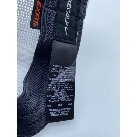 Nike Golf VR 20XI Mesh Baseball Cap Hat Mesh Logo Flexfit White Grey Size M/L - Picture 13 of 15